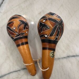 Handcrafted Brown and Black Maracas